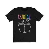 Reading Teacher T-Shirt | Love Teaching | Beauty and Education | Quirky Reading Teach Tshirt | Stylish Teacher Shirt | Trendy Learning | Unisex- Women & Men's Tee | Reading is Lit