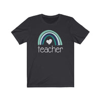 Teacher Rainbow T-Shirt | Love Teaching | Beauty and Education | Eye Catching Teach Tshirt | Stylish Teacher Shirt | Trendy Learning | Unisex- Women & Men's Tee | Teacher Rainbow