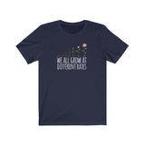 GrowingTeacher T-Shirt | Love Teaching | Beauty and Education | Flower Floral Teach Tshirt | Stylish Teacher Shirt | Trendy Learning | Unisex- Women & Men's Tee | We all Grow at Different Rates