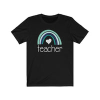 Teacher Rainbow T-Shirt | Love Teaching | Beauty and Education | Eye Catching Teach Tshirt | Stylish Teacher Shirt | Trendy Learning | Unisex- Women & Men's Tee | Teacher Rainbow