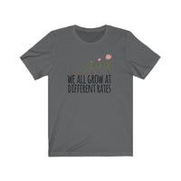 GrowingTeacher T-Shirt | Love Teaching | Beauty and Education | Flower Floral Teach Tshirt | Stylish Teacher Shirt | Trendy Learning | Unisex- Women & Men's Tee | We all Grow at Different Rates