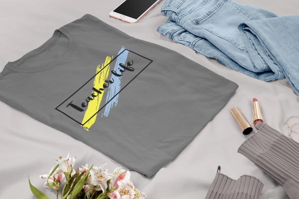 Teacher Life T-Shirt | Love Teaching | Beauty and Education | Eye Catching Teach Tshirt | Stylish Teacher Shirt | Trendy Learning | Unisex- Women & Men's Tee | Teacher Life