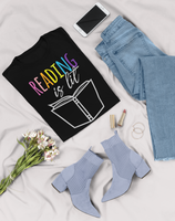 Reading Teacher T-Shirt | Love Teaching | Beauty and Education | Quirky Reading Teach Tshirt | Stylish Teacher Shirt | Trendy Learning | Unisex- Women & Men's Tee | Reading is Lit